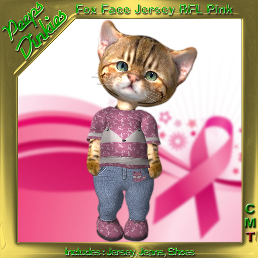 Peeps Dinkies Fox Face Jersey RFL Pink