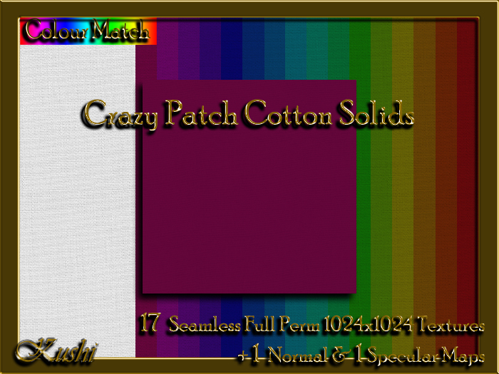 !Kushi! CrazyPatchCOTTON Textures -WEAR TO UNPACK