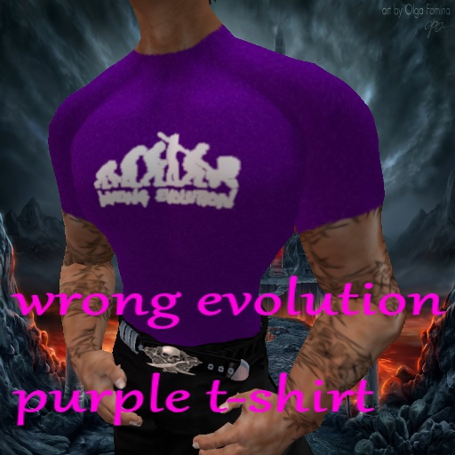 wrong evolution purple t-shirt