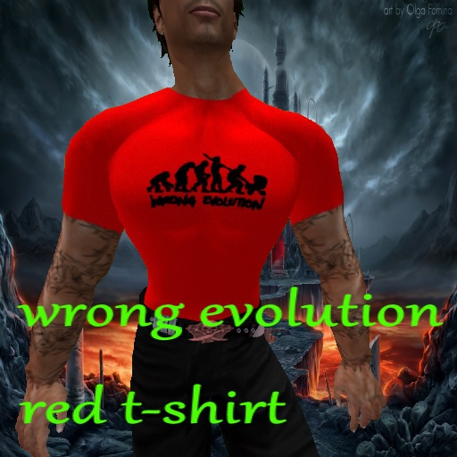 wrong evolution red t-shirt