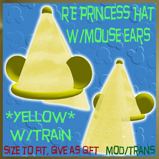 RE Princess Hat w/Mouse Ears - Yellow - Sculpted