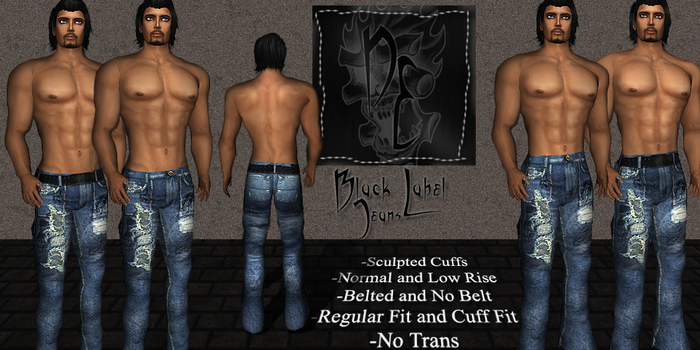 *DE Designs* Black Label Jeans - Men's Blue