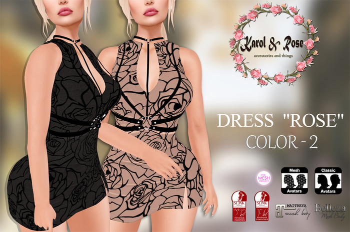 .KAROL ROSE.50% OFF(1Week) Dress Rose Cream - black