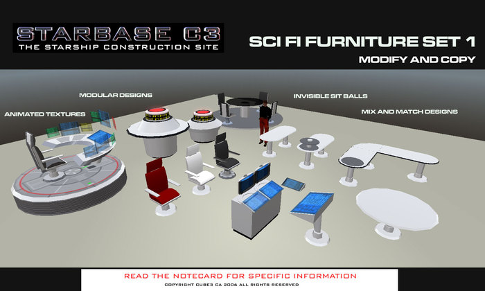 LOW PRIM - STARBASE C3 SCIFI SPACESHIP STARSHIP Furniture Set Boxed  1 SLV tagScifi
