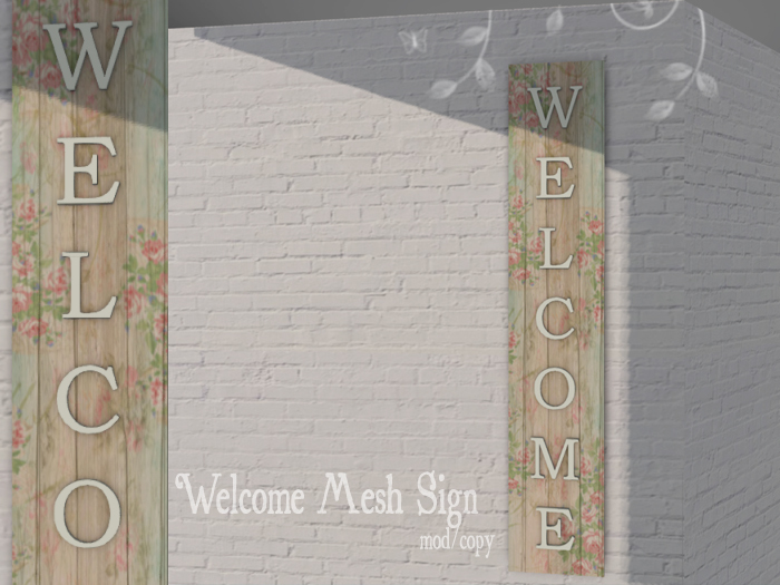 [Townies] Welcome (Shabby Chic) Sign