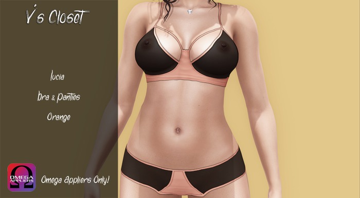{V's} Lucia Bra & Panties Set - Orange - Omega {Boxed}