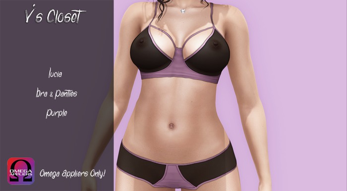{V's} Lucia Bra & Panties Set - Purple - Omega {Boxed}