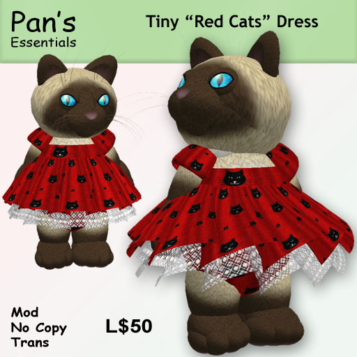 Pan's Essentials Tiny "Red Cats" Dress