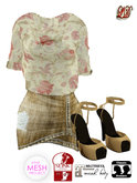 {LD}Clothing-Ragged Outfit With Shoes/Beige