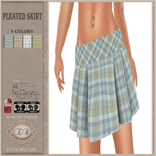.:Ecce Bellus:. Spring/Summer Pleated Skirt-For Mesh Bodies