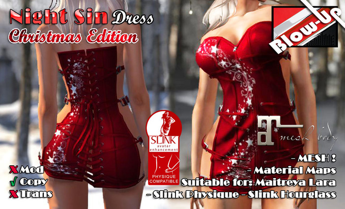 ✪Blow-Up✪ Night Sin Dress - Christmas Edition - Maitreya / Physique / Hourglass