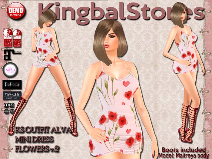 KS OUTFIT ALVA TIGHT MINI DRESS  FLOWERS v.2