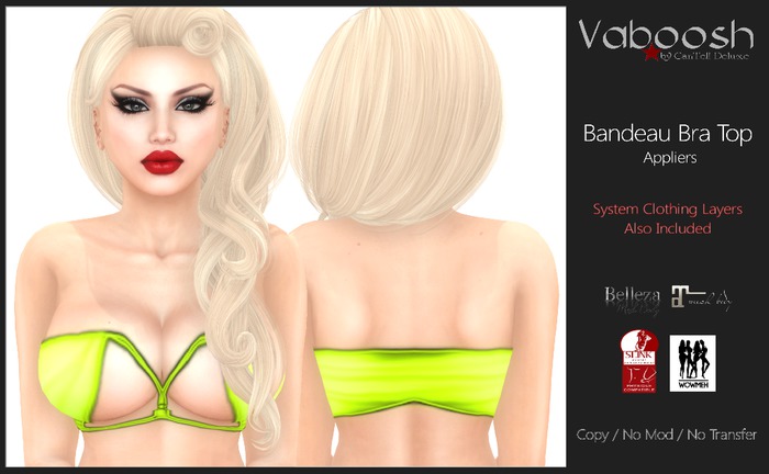 	Vaboosh - Bandeau Bra Top Appliers - Neon-Green - Belleza/Maitreya/Slink/WowMeh