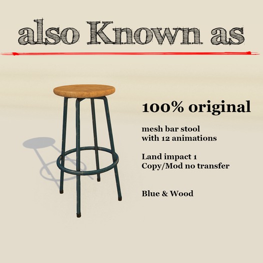 ~aKa~Tubular Barstool - Blue&Wood