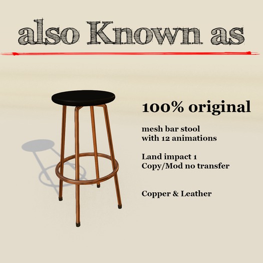 ~aKa~Tubular Barstool - Copper&Leather