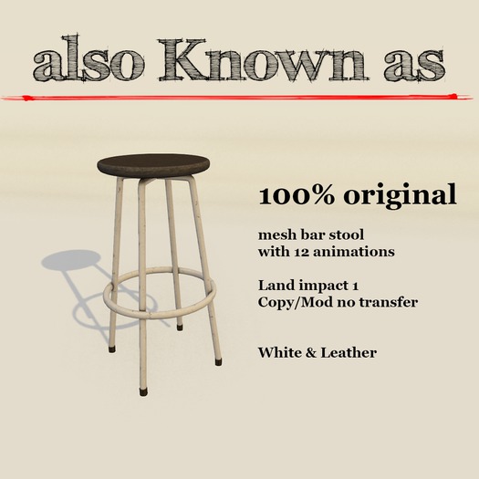 ~aKa~Tubular Barstool - White&Leather