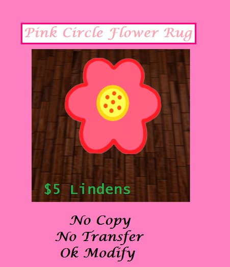 Pink Circle Flower Rug