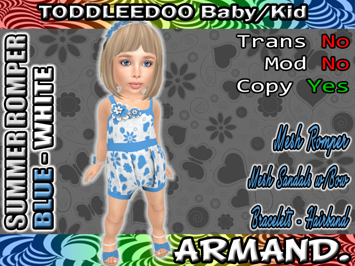 --ARMAND-- SUMMER ROMPER - BLUE-WHITE