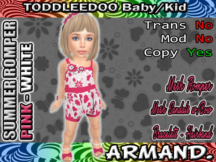 --ARMAND-- SUMMER ROMPER - PINK-WHITE