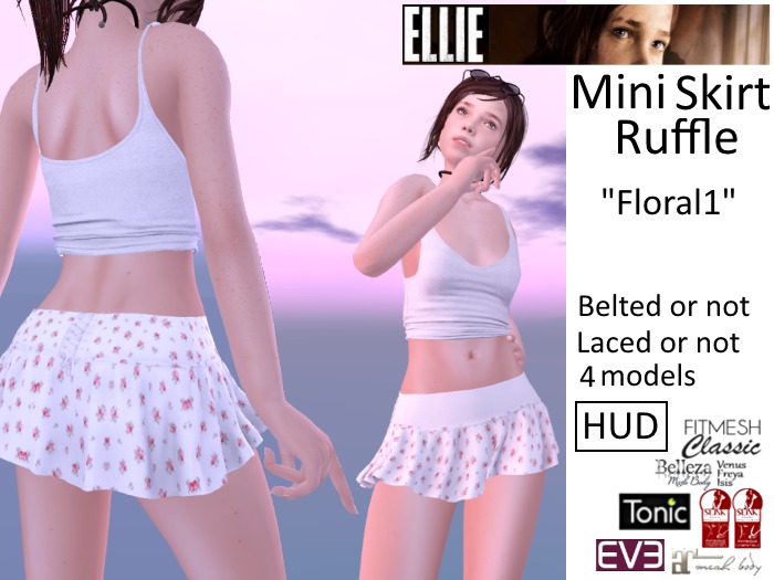 ELLIE Mini Ruffle Skirt "Floral1"