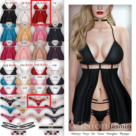 {ViSion} Jasmine RED Dress RARE & RED Bikini RARE (Maitreya)