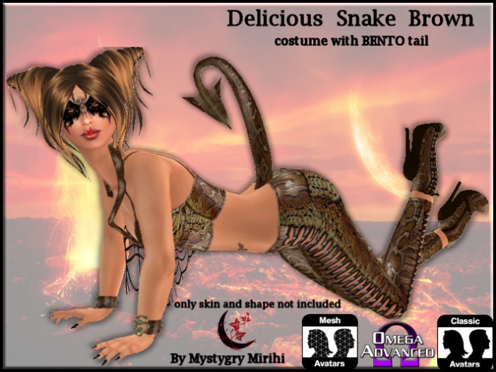 Delicious snake brown costume bento tail omega appliers hair
