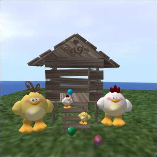chickencoop w/chicks & eggs