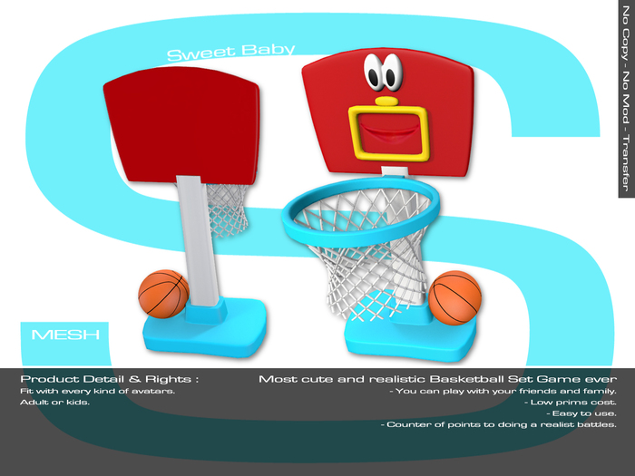 Sweet Baby - Basketball Set Game Mesh - Red Yellow