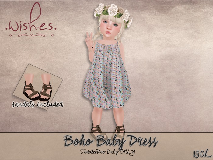 .Wishes. ~ Boho Baby Dress ~ Geometric ~ Unpacker {add me}
