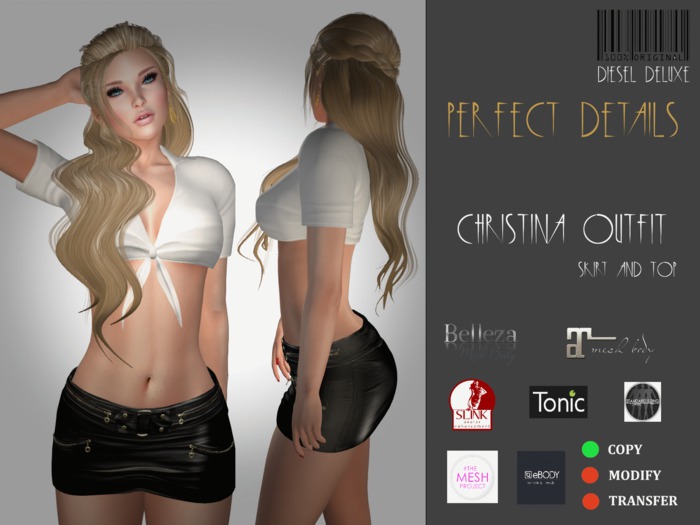 [DIESELdeluxe] Christina Outfit Top and Skirt Black