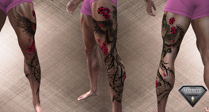 [R.N.T.] Tattoo Phoenix Left Leg (Niramyth)