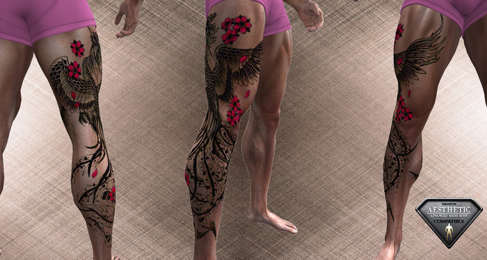 [R.N.T.] Tattoo Phoenix Right Leg (Niramyth)