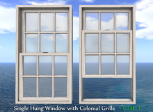 ER Single Hung Colonial Grille Window - 100% Full Perm Mesh