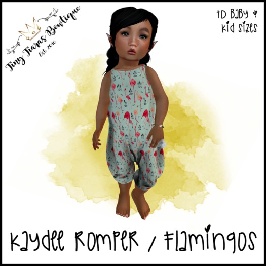 Tiny Tiaras Bowtique - Kaydee Romper / Flamingos