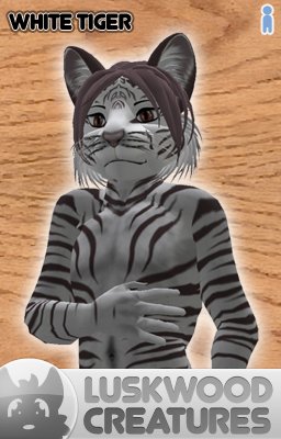 Luskwood White Tiger Furry Avatar - Male