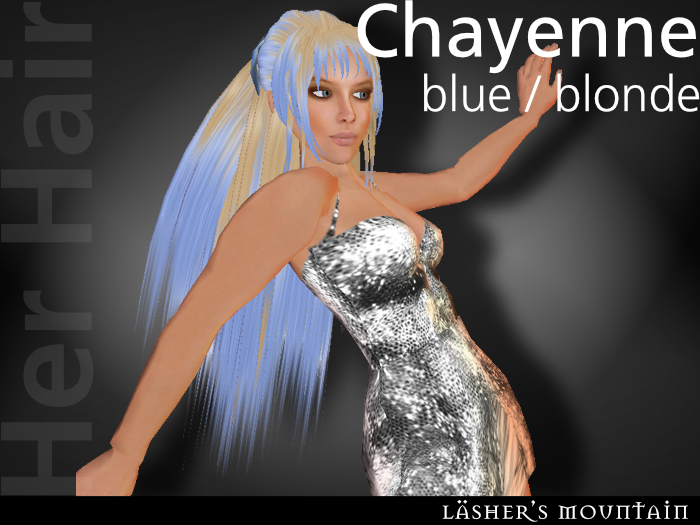  CHAYENNE Thick Full Volume Long Flexi BLUE / BLONDE HAIR with head band 
