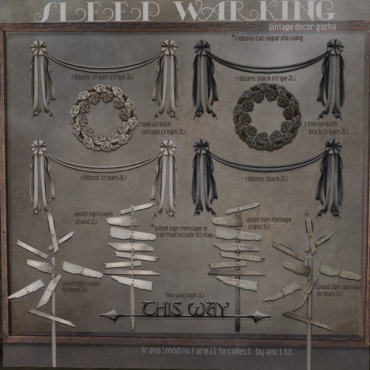 boxed) {anc} sleepwarking. ribbons. cream RARE