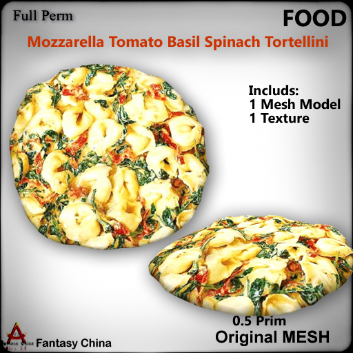 Full Perm Mesh Mozzarella Tomato Basil Spinach Tortellini