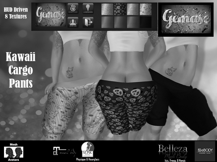 DEMO - Gemase Designs - Kawaii Cargo Pants - Wear Me