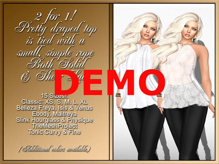 DEMO - Sheer & Solid-Draped Rope Tied Halter Top