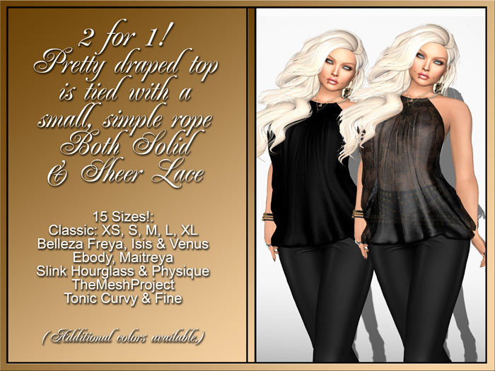 Sheer & Solid-Draped Rope Tied Halter Top-Black