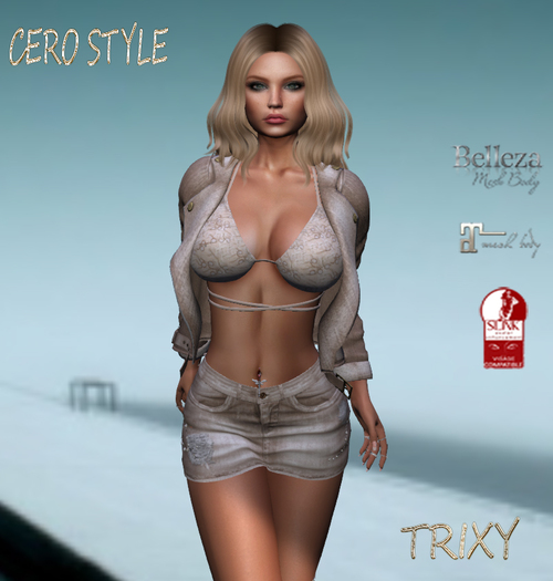 CERO STYLE Trixy Jeans Outfit Cream