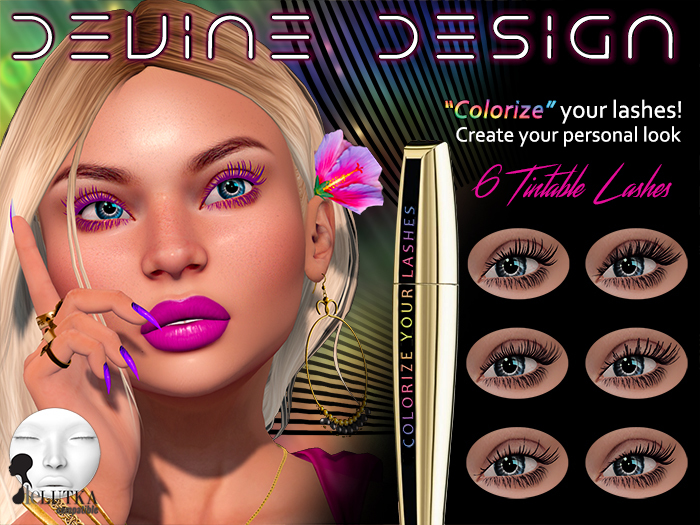 Devine Design - Tintable Lelutka Lashes 01