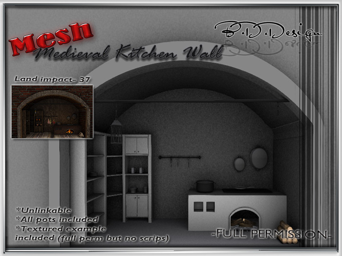 .::B.D.D::.FULL PERM -Medieval Kitchen Wall