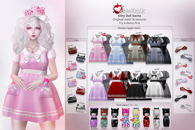 *katat0nik* (red) Kitty Doll Bow