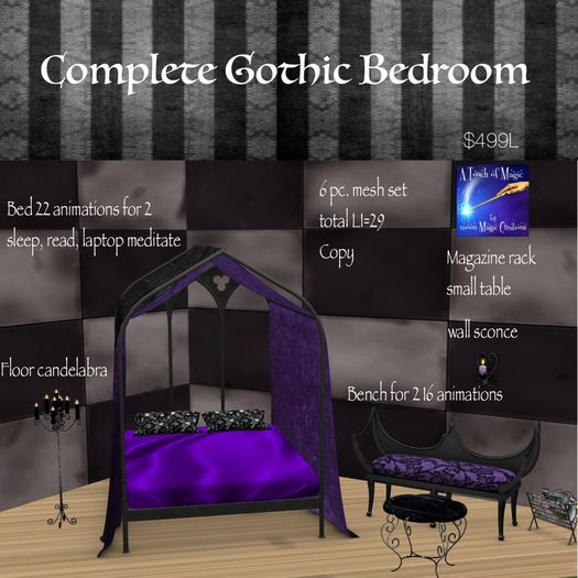 Complete Mesh Gothic 6 pc. bedroom set(crate)
