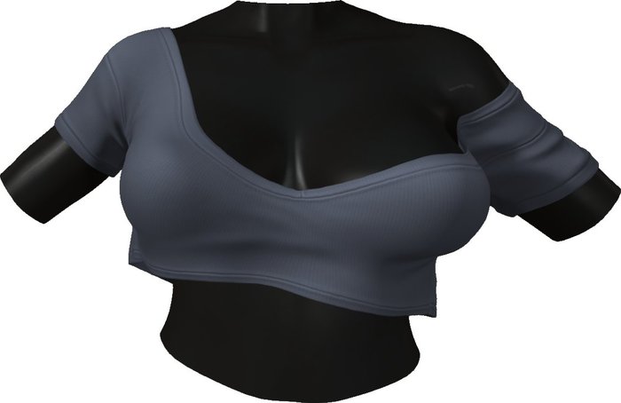 RIOT / Cecelia Crop Tee - Storm | Maitreya/ Belleza/ Slink/ TMP