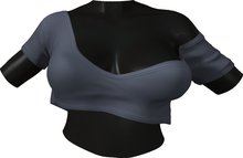 RIOT / Cecelia Crop Tee - Storm | Maitreya/ Belleza/ Slink/ TMP