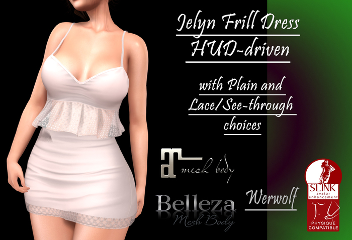 :Fluff: Jelyn Frill Dress HUD-driven