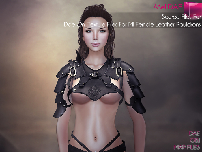 MI960578 MeliDae Source Files For  Female Leather Pauldrons